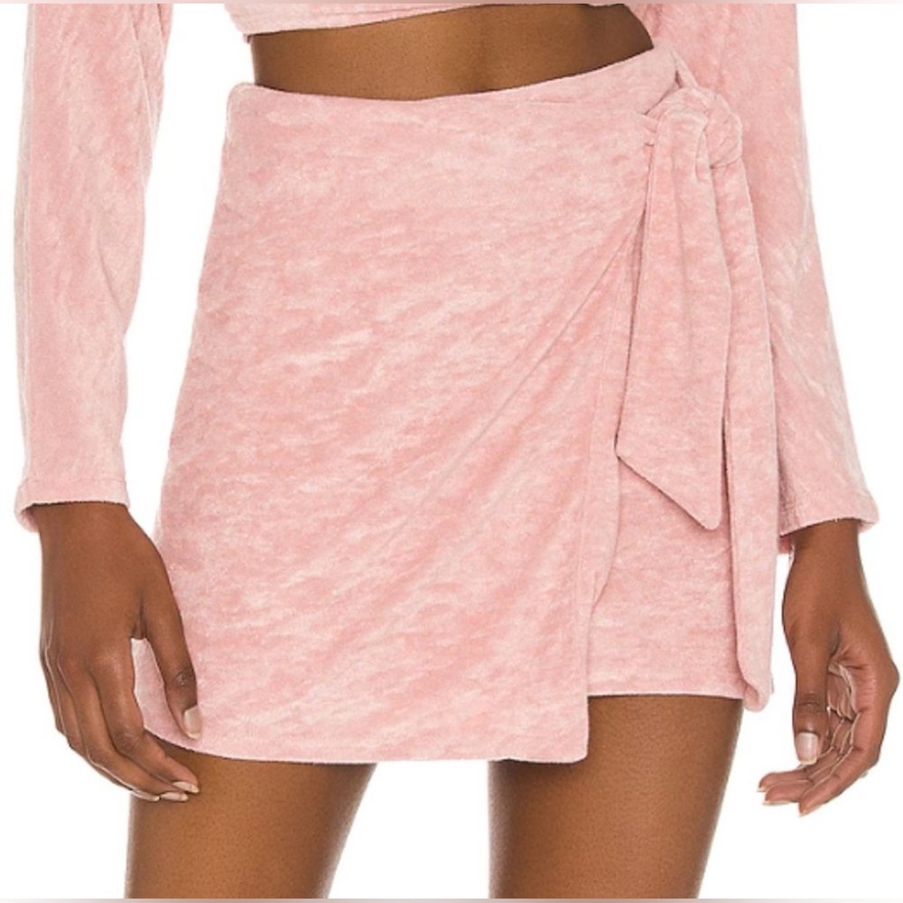 Lovers + Friends Tamara Pink Terry Mini Skirt Size M